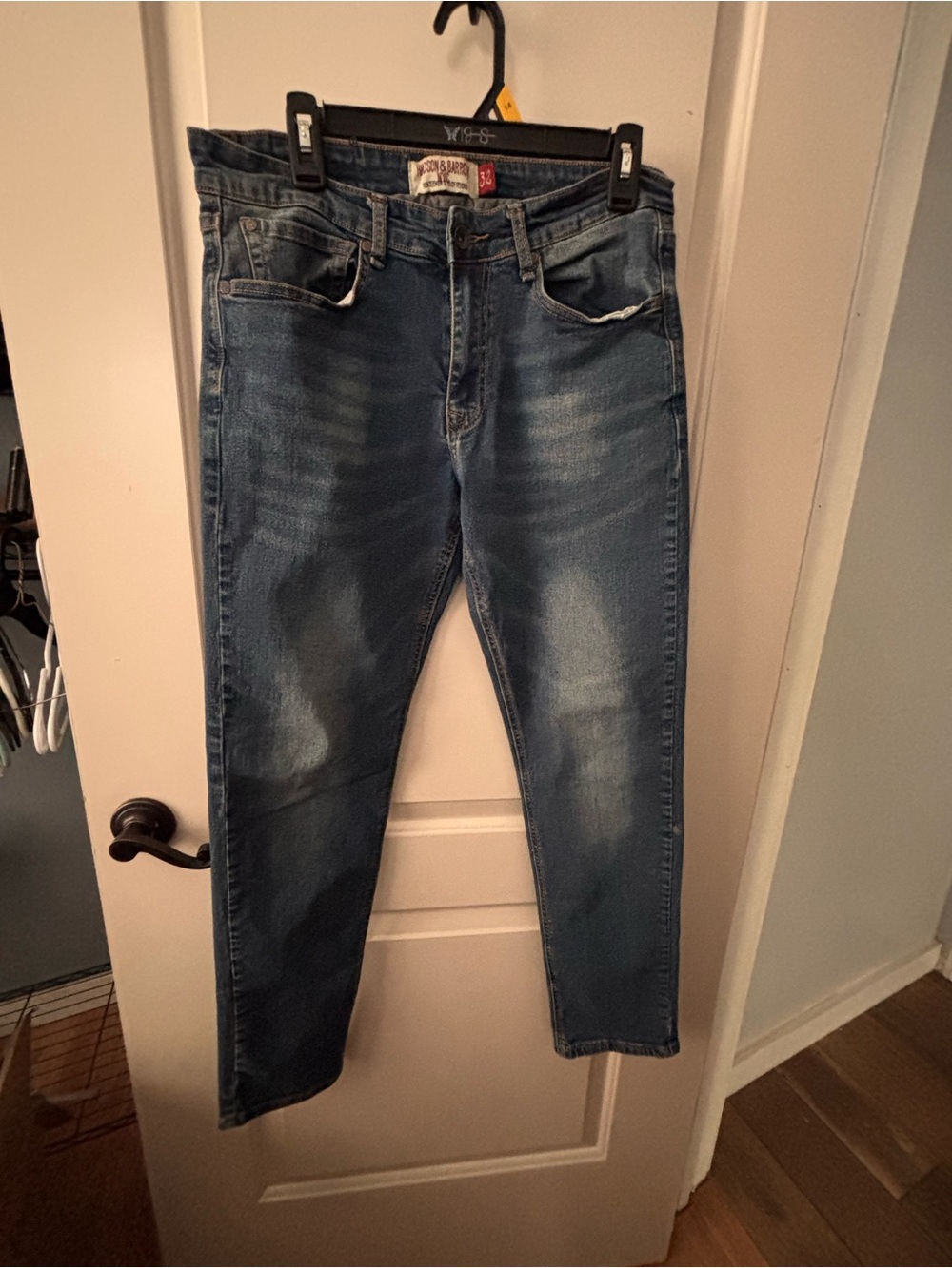 Slim Straight Men's Denim Jeans in Blue Wash